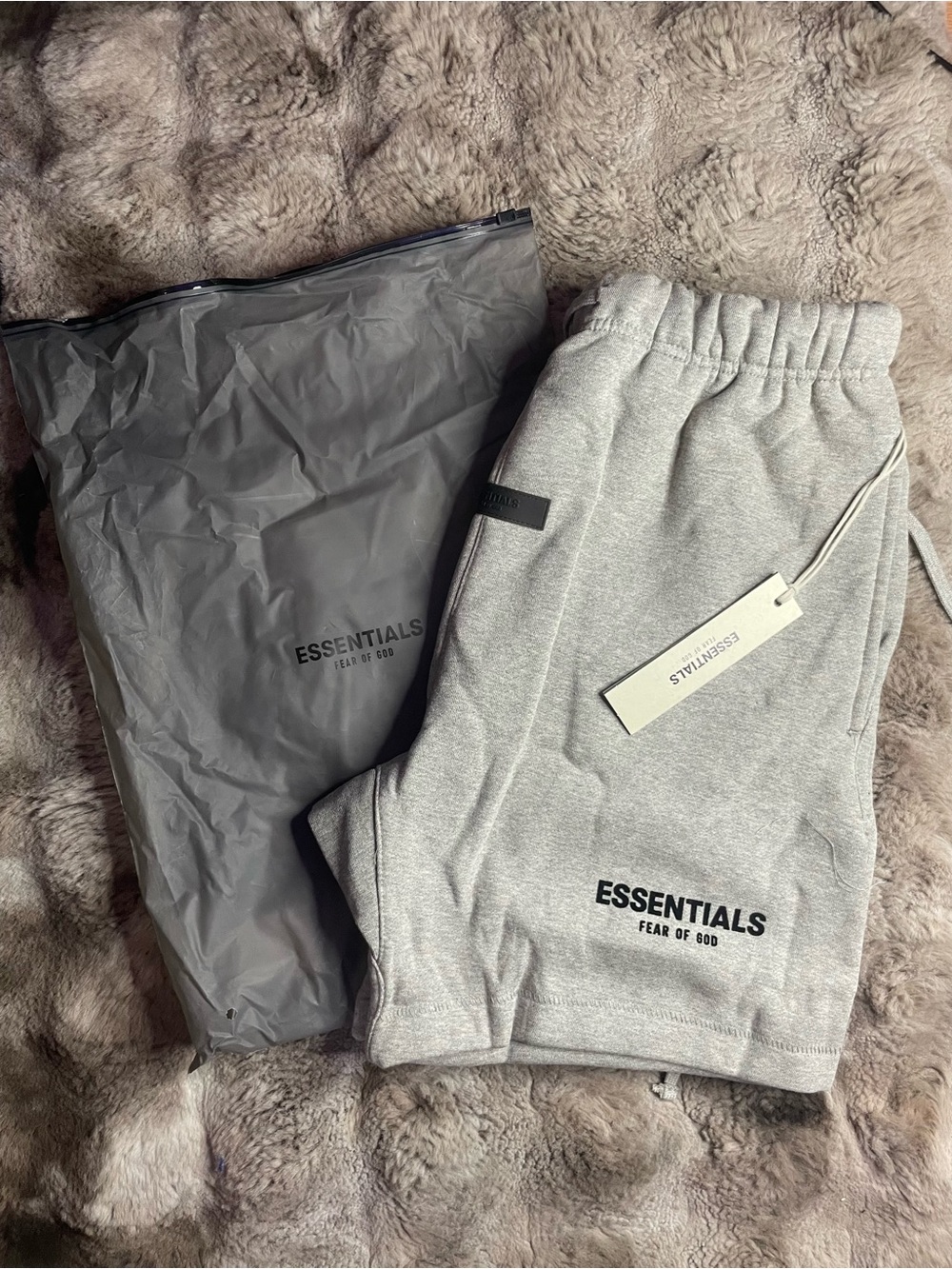 Fear of God Essentials Light Gray Athletic Shorts